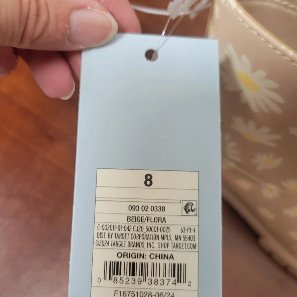 Cat & Jack Girls Floral Tan Kids Boots Size 8 Nwt